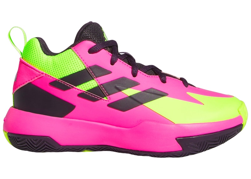adidas Cross 'Em Up Select Mid Lucid Pink Aurora Black Lucid Lemon (PS)
