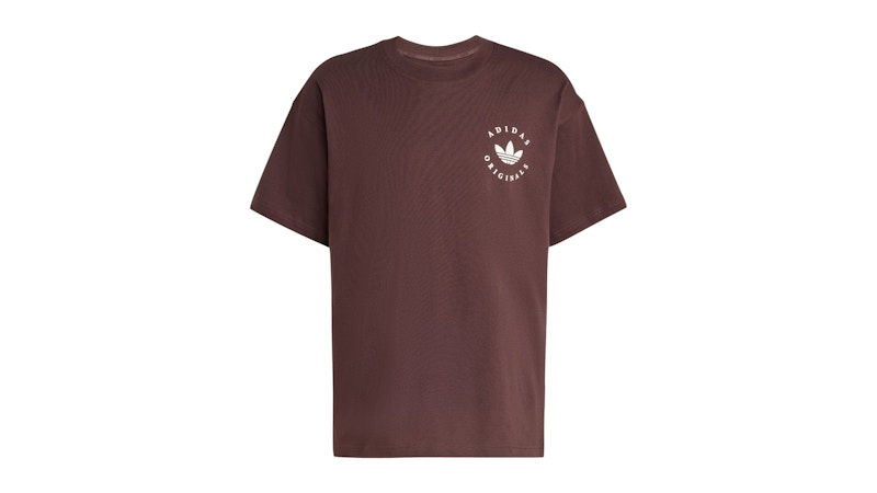 adidas Curved Trefoil Logo Gfx T-Shirt Shadow Brown