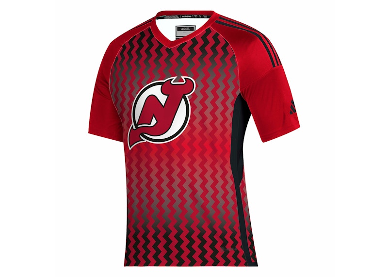 adidas Devils Hockey Tee Red/Black/Multi