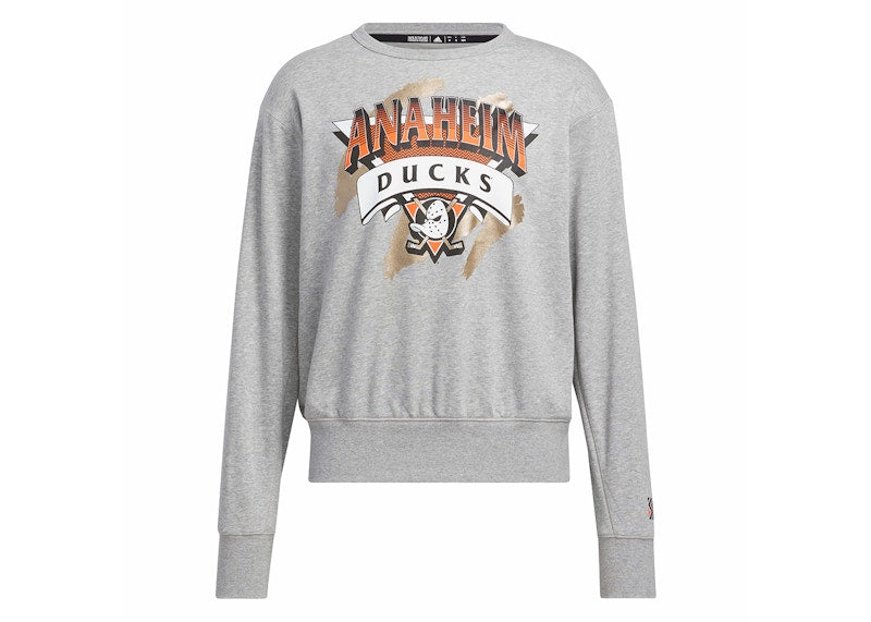 adidas Ducks Vintage Crew Sweatshirt Medium Grey Heather/White/Multi