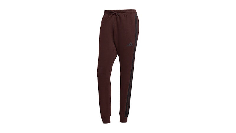 adidas Essentials 3-Stripes Fleece Pants Shadow Brown Black