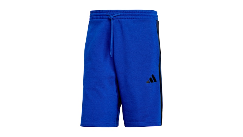 adidas Essentials 3-Stripes Fleece Shorts Royal Blue Black
