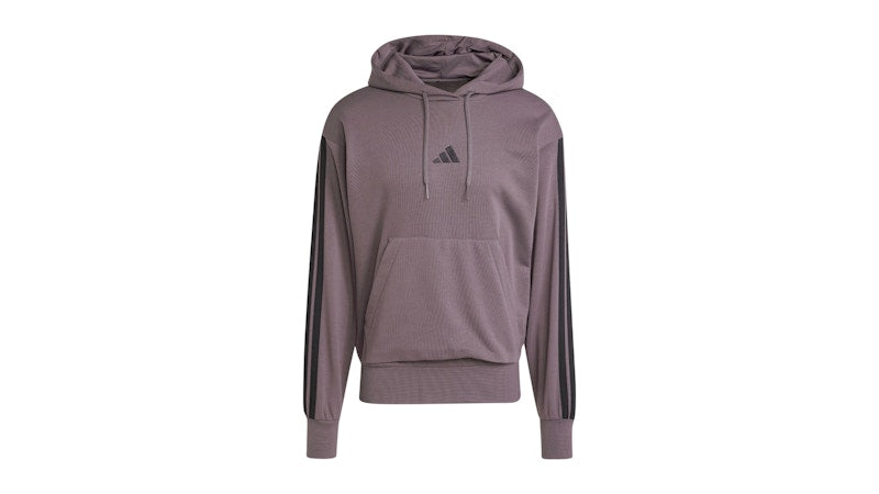 adidas Essentials 3-Stripes French Terry Hoodie Grey Strata Black
