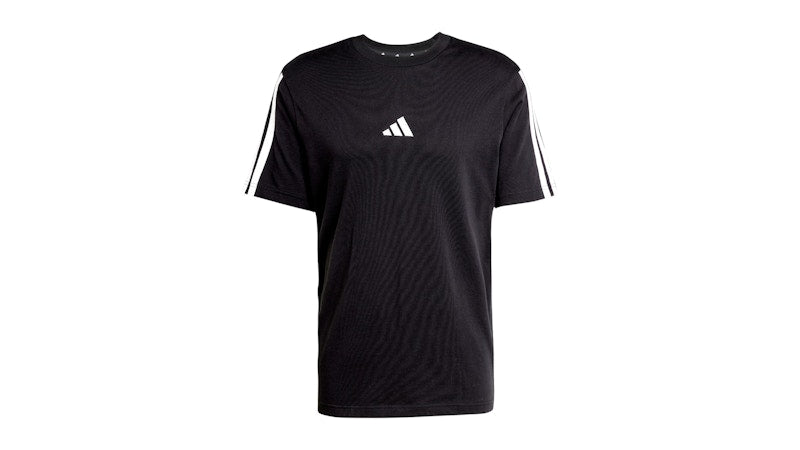 adidas Essentials 3-Stripes Single Jersey T-Shirt Black White