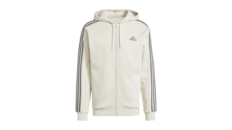 adidas Essentials Fleece 3-Stripes Full-Zip Hoodie Alumina