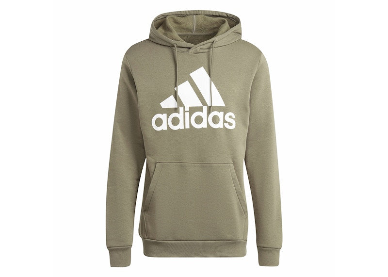 adidas Essentials Fleece Big Logo Hoodie Olive Strata