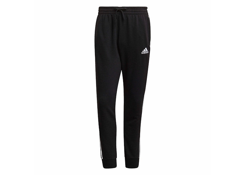adidas Essentials French Terry Tapered Cuff 3-Stripes Pants Black/White