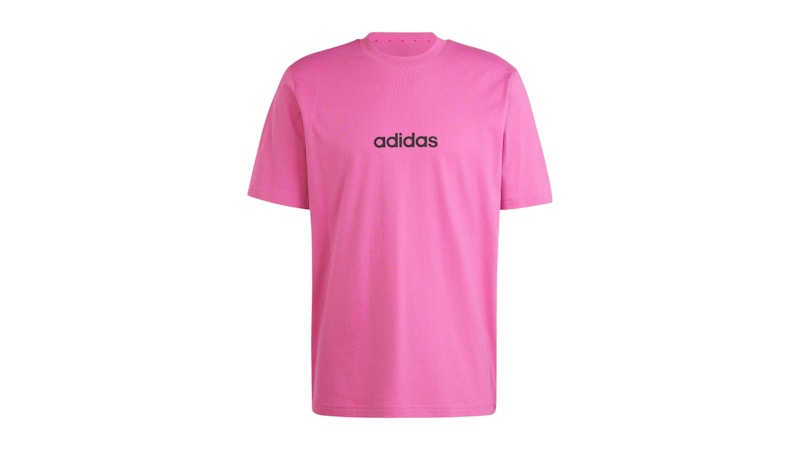 adidas Essentials Linear Single Jersey Tee Semi Lucid Fuchsia Black