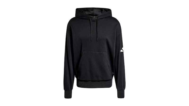 adidas Essentials Loose-Fit 3 Bar Logo French Terry Hoodie Black/White