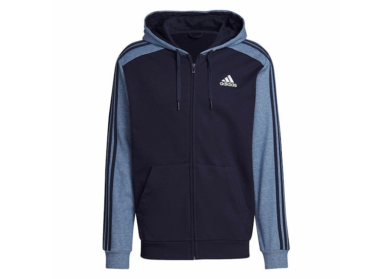 adidas Essentials Melange French Terry Full-Zip Hoodie Legend Ink/Legend Ink Metallic