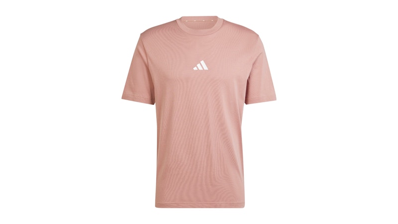adidas Essentials Small Logo Single Jersey T-Shirt Warm Clay White