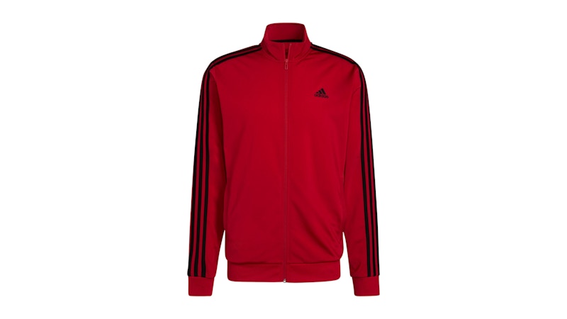 adidas Essentials Warm 3-Stripes Track Jacket Scarlet Black