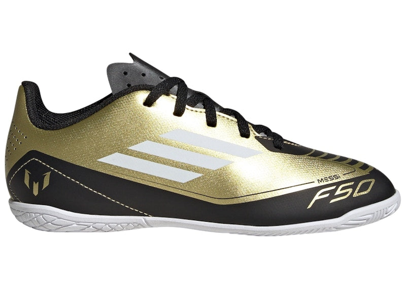 adidas F50 Club Indoor Messi Gold Metallic Cloud White Core Black (GS)
