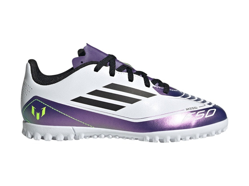 adidas F50 Club Turf Messi Cloud White Core Black Purple (GS)