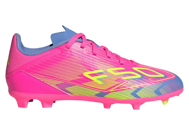 adidas F50 League FG/MG Lucid Pink Lucid Lemon Blue Fusion (Kids)