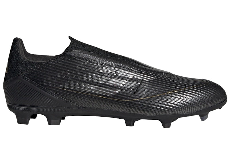 adidas F50 League Laceless Firm/Multi-Ground Core Black Iron Metallic Gold Metallic