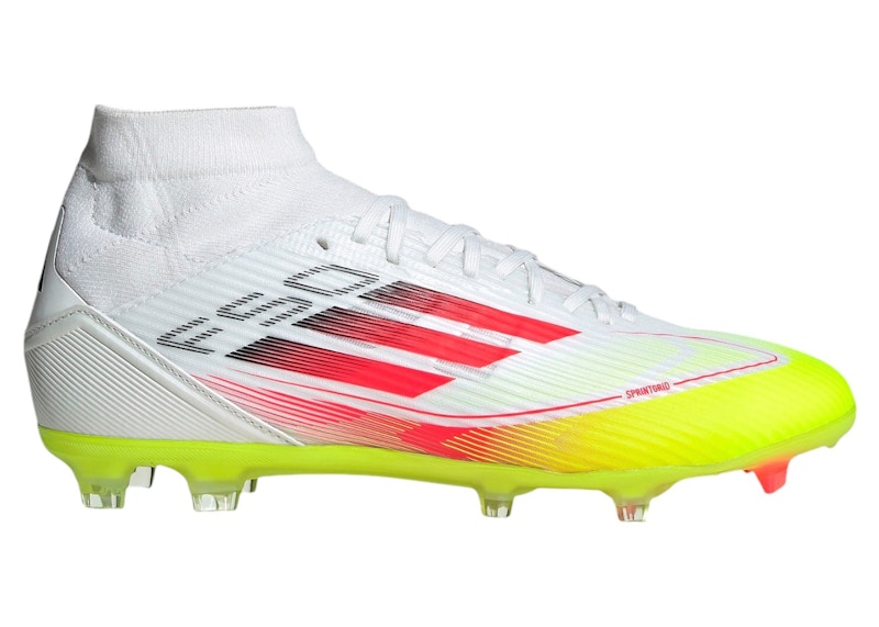 adidas F50 League Mid-Cut FG/MG Cloud White Lucid Red Solar Yellow (Women's)
