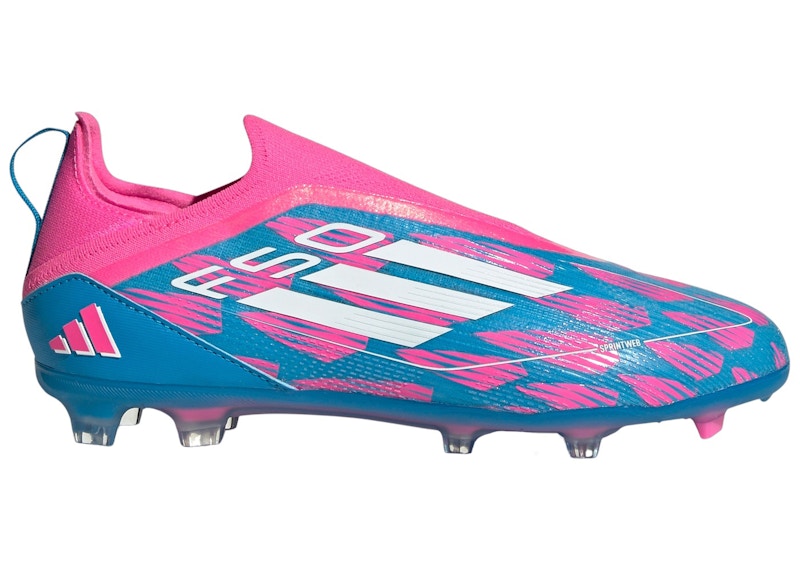 adidas F50 Pro Laceless FG Solar Blue Cloud White Solar Pink (GS)