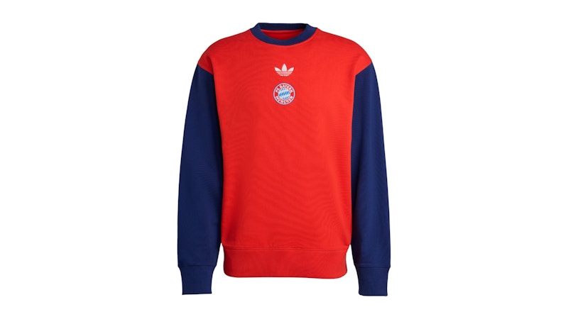 adidas FC Bayern Munich Lfstlr Crew Sweatshirt Red Dark Blue