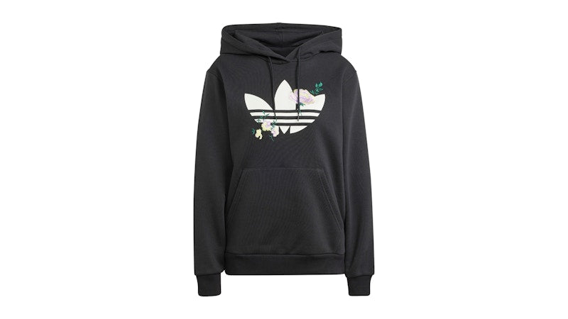 adidas Flower Embroidery Hoodie Black