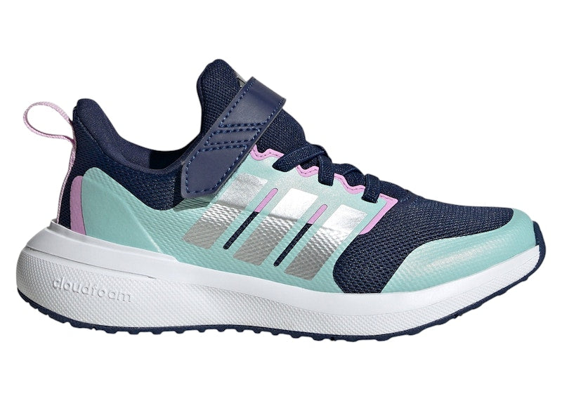 adidas Fortarun 2.0 Cloudfoam Top Strap Dark Blue Silver Metallic Semi Flash Aqua (GS)