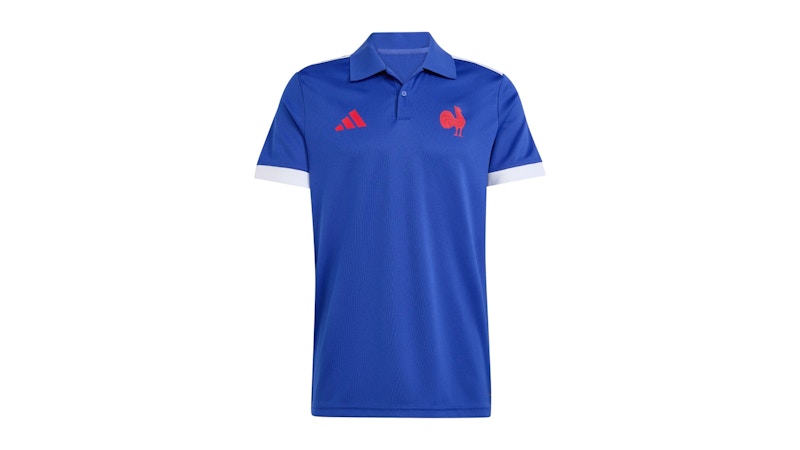 adidas France Rugby Home Supporters Replica Polo Semi Lucid Blue