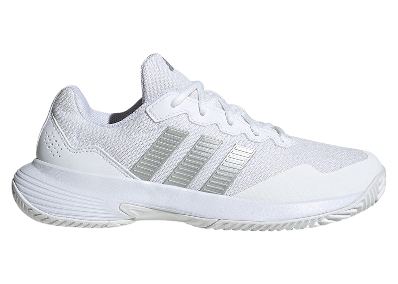 adidas Gamecourt 2 White Silver Metallic (Women's)