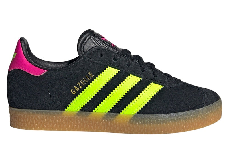 adidas Gazelle Black Signal Green Shock Pink (PS)