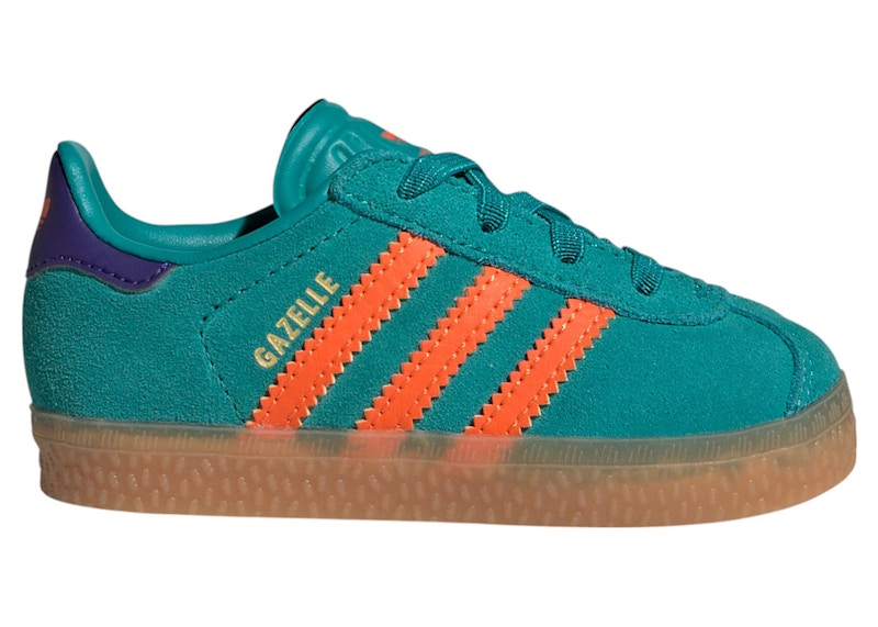 adidas Gazelle Comfort Closure Pure Teal Impact Orange Collegiate Purple (TD)