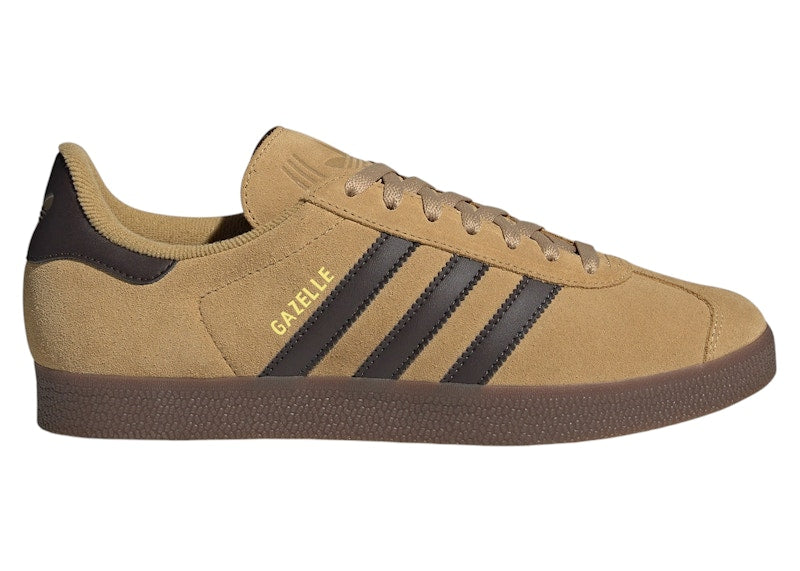 adidas Gazelle Golden Beige Dark Brown Gold Metallic