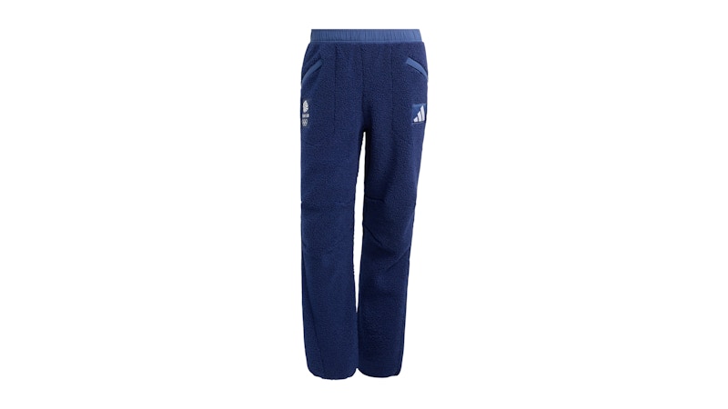 adidas Gb Xploric High Pile Fleece Tracksuit Pants Dark Blue
