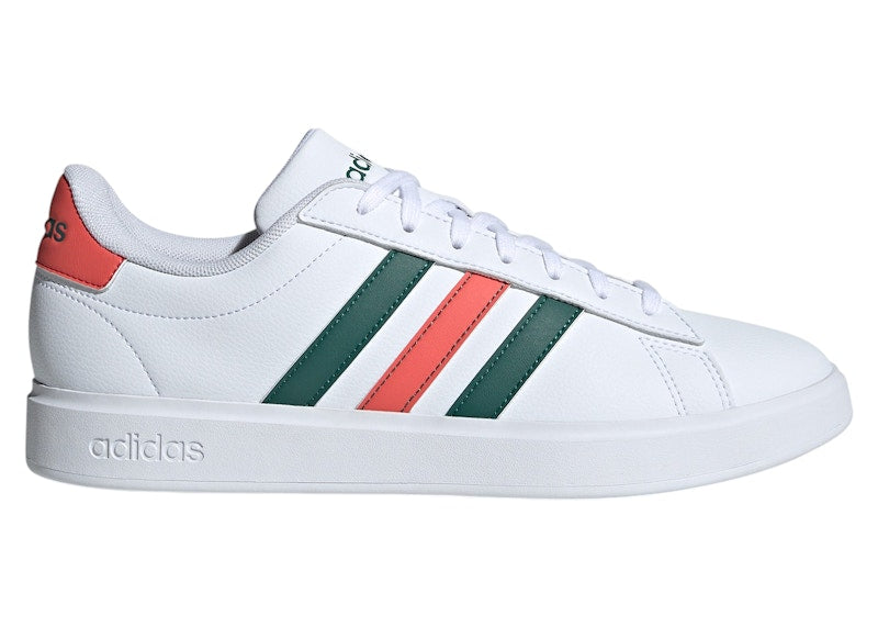 adidas Grand Court 2.0 Cloud White Collegiate Green Preloved Scarlet