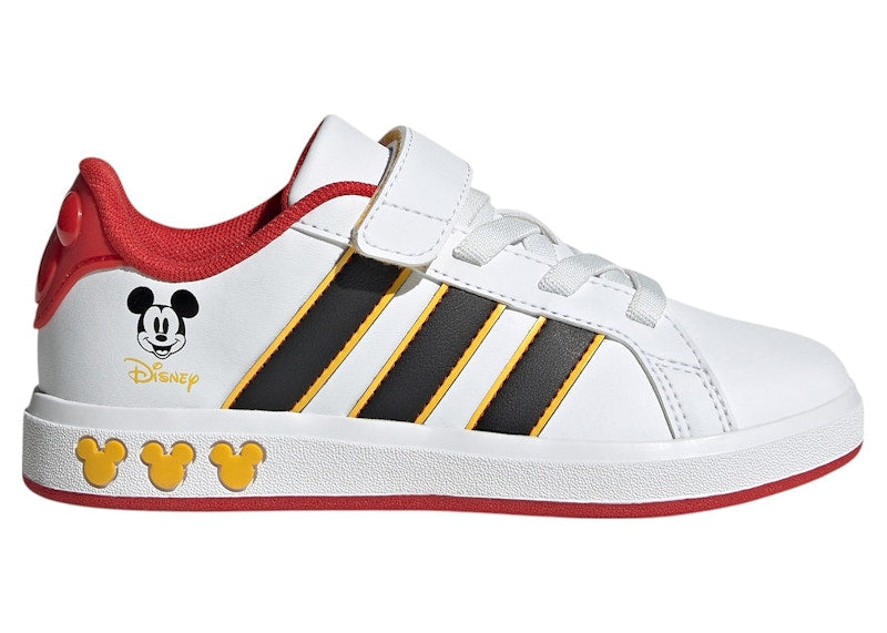 adidas Grand Court Disney Mickey Mouse Cloud White Core Black Bold Gold (GS)