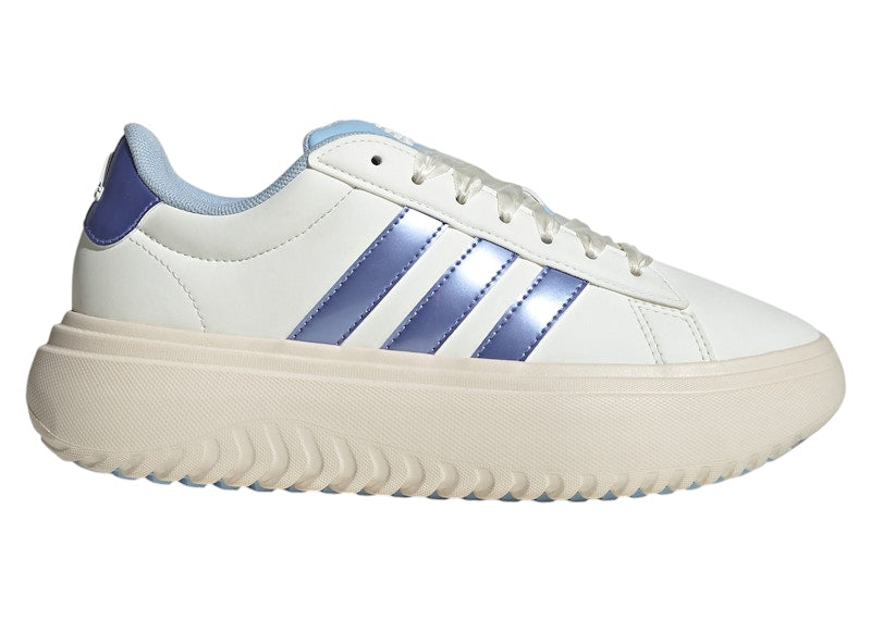 adidas Grand Court Platform Off White Blue Spark Metallic Wonder White (Women's)