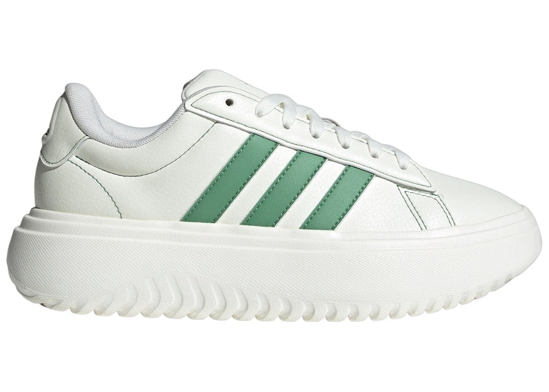 adidas Grand Court Platform Off White Preloved Green Gum (Women's)