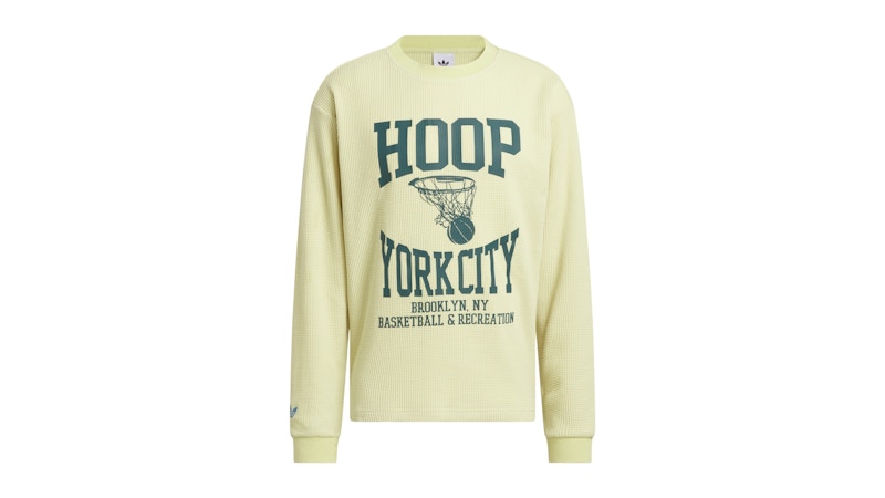 adidas Hoop York City Long Sleeve Cotton Waffle Tee Halo Gold