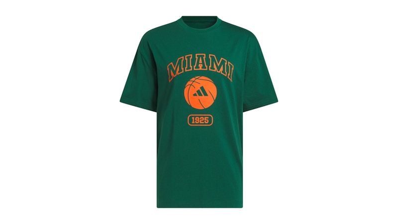 adidas Hurricanes Chapter Tee Miami Dark Green Collegiate Orange