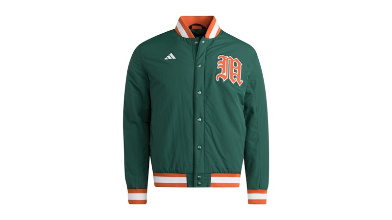 adidas Hurricanes Coaches Dugout Jacket Miami Dark Green