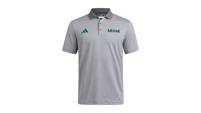 adidas Hurricanes Coaches Ottoman Polo Miami Team Grey Four Dark Green