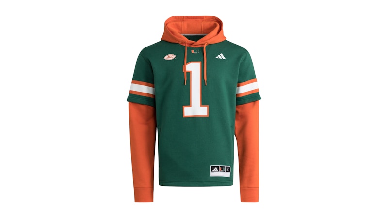 adidas Hurricanes Jersey Hoodie Miami Dark Green