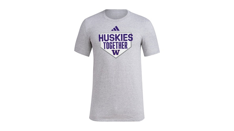 adidas Huskies Dugout Postseason Tee Washington Medium Grey Heather Ncaa-Wtn-6vw