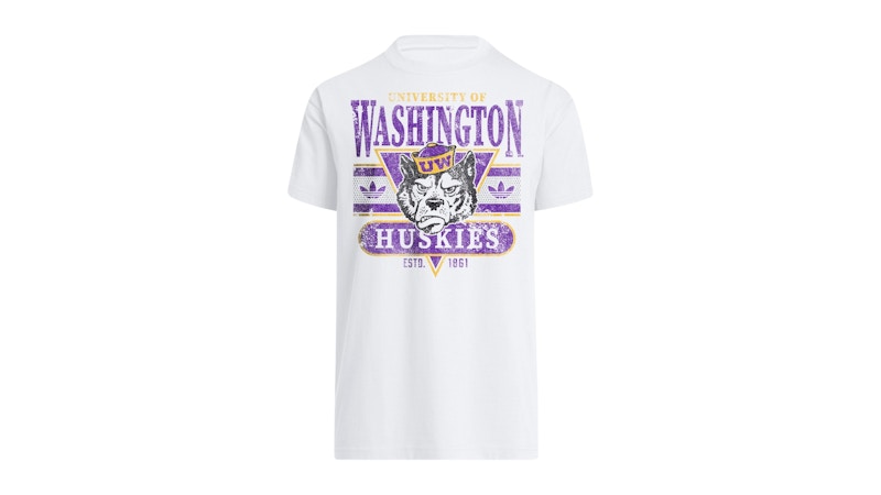 adidas Huskies Graphic T-Shirt Washington White Ncaa-Wtn-7yy