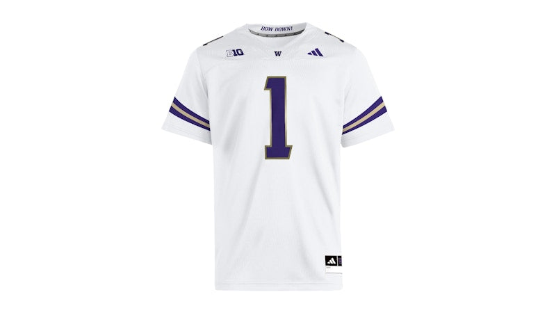 adidas Huskies Premier Away Jersey Washington White Team College Purple Team Sand