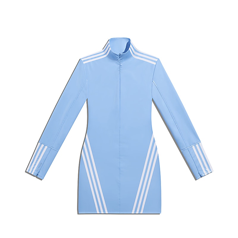 adidas Ivy Park 1/2 Zip Latex Dress (Plus Size) Light Blue/White