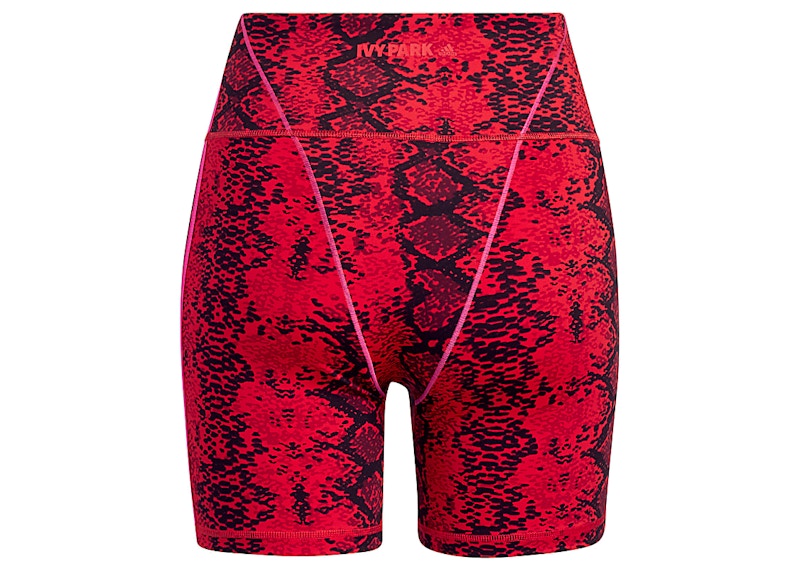 adidas Ivy Park Allover Print Short Tights Red/Black