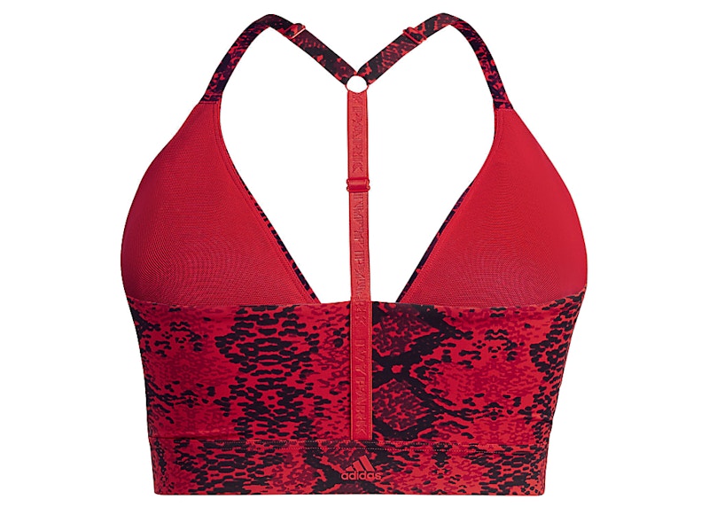 adidas Ivy Park Allover Print Triangle Bra 2.0 (Plus Size) Red/Black