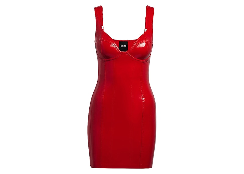 adidas Ivy Park Faux Latex Tank Dress Red