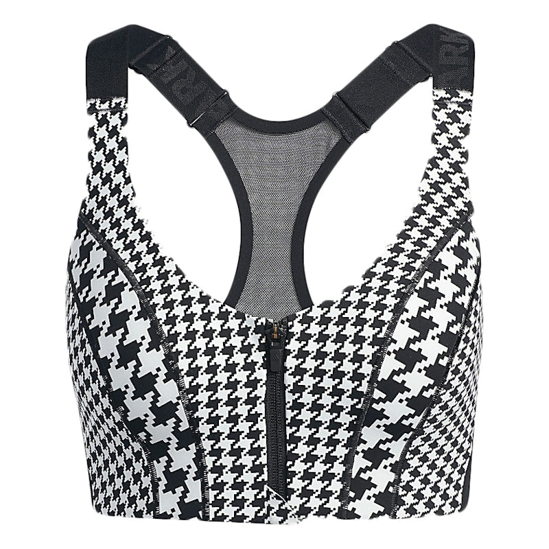 adidas Ivy Park Halls of Ivy Allover Print Zip Bra 2.0 Clear Grey/Black