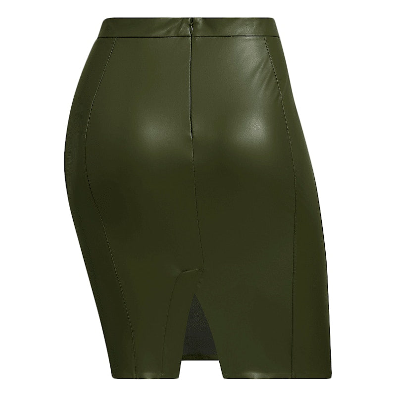 adidas Ivy Park Halls of Ivy Faux Leather Skirt (Plus Size) Wild Pine