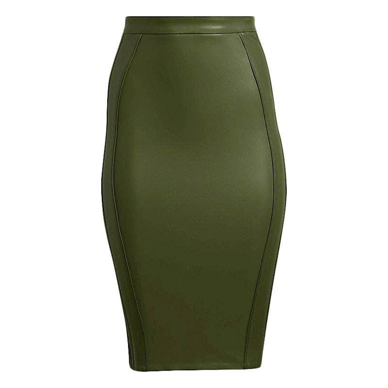 adidas Ivy Park Halls of Ivy Faux Leather Skirt Wild Pine